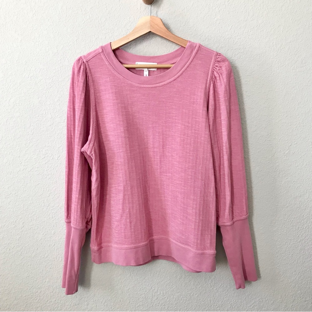 Apiece Apart New York Olimpio Sweatshirt Size Medium Peony Pink Puff Sleeve